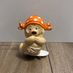 Vintage Woofits Dog Figurine Skateboarding Puppy PVC
